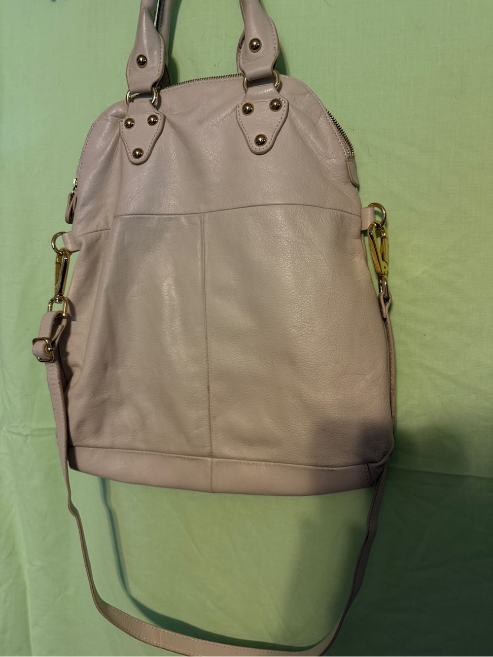 Emma Fox Pale Lilac Leather Satchel Backpack - Picture 3 of 4